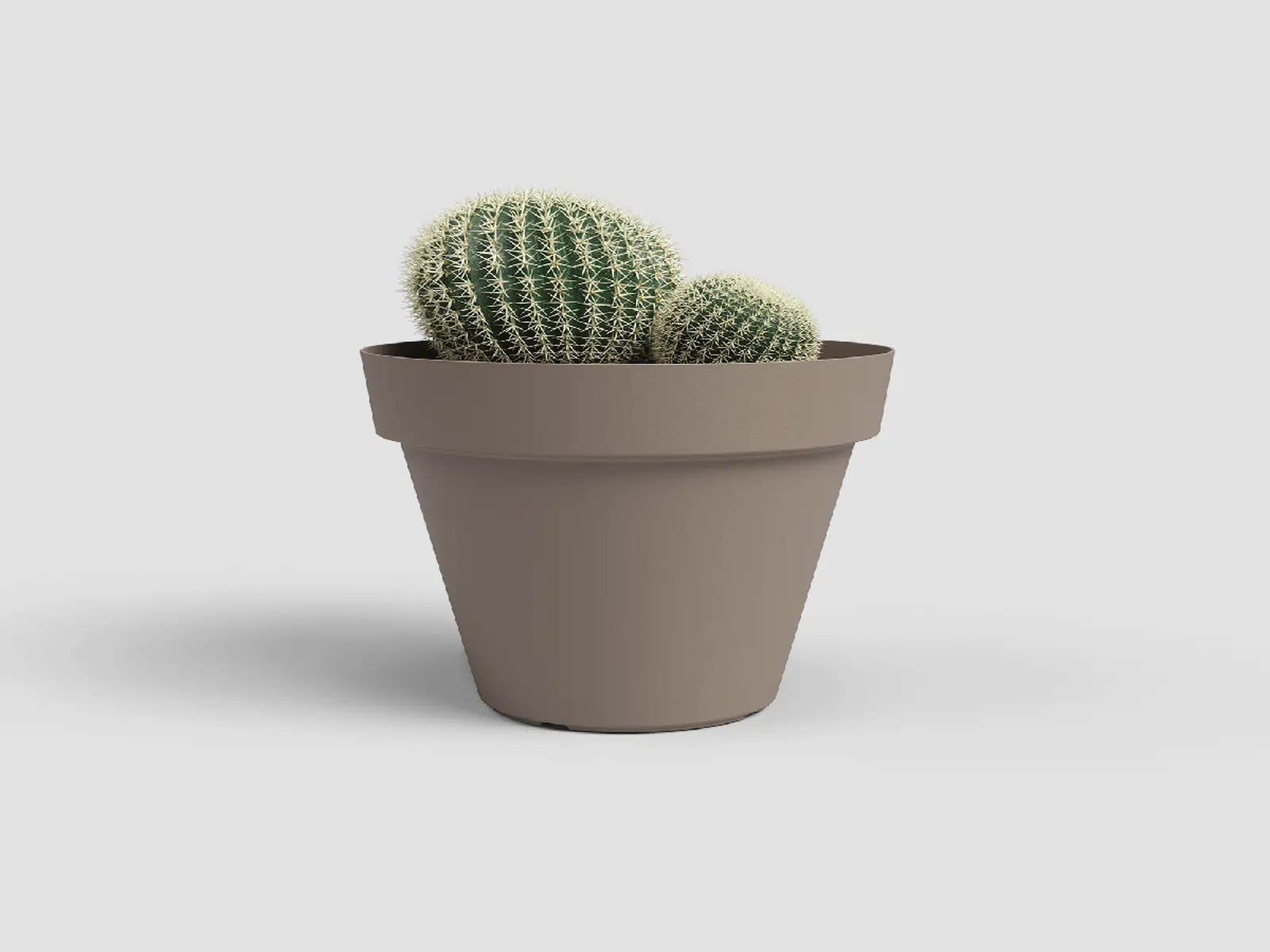 Květináč CAPRI, 14cm, plast, šedá|MATTE TAUPE|Artevasi