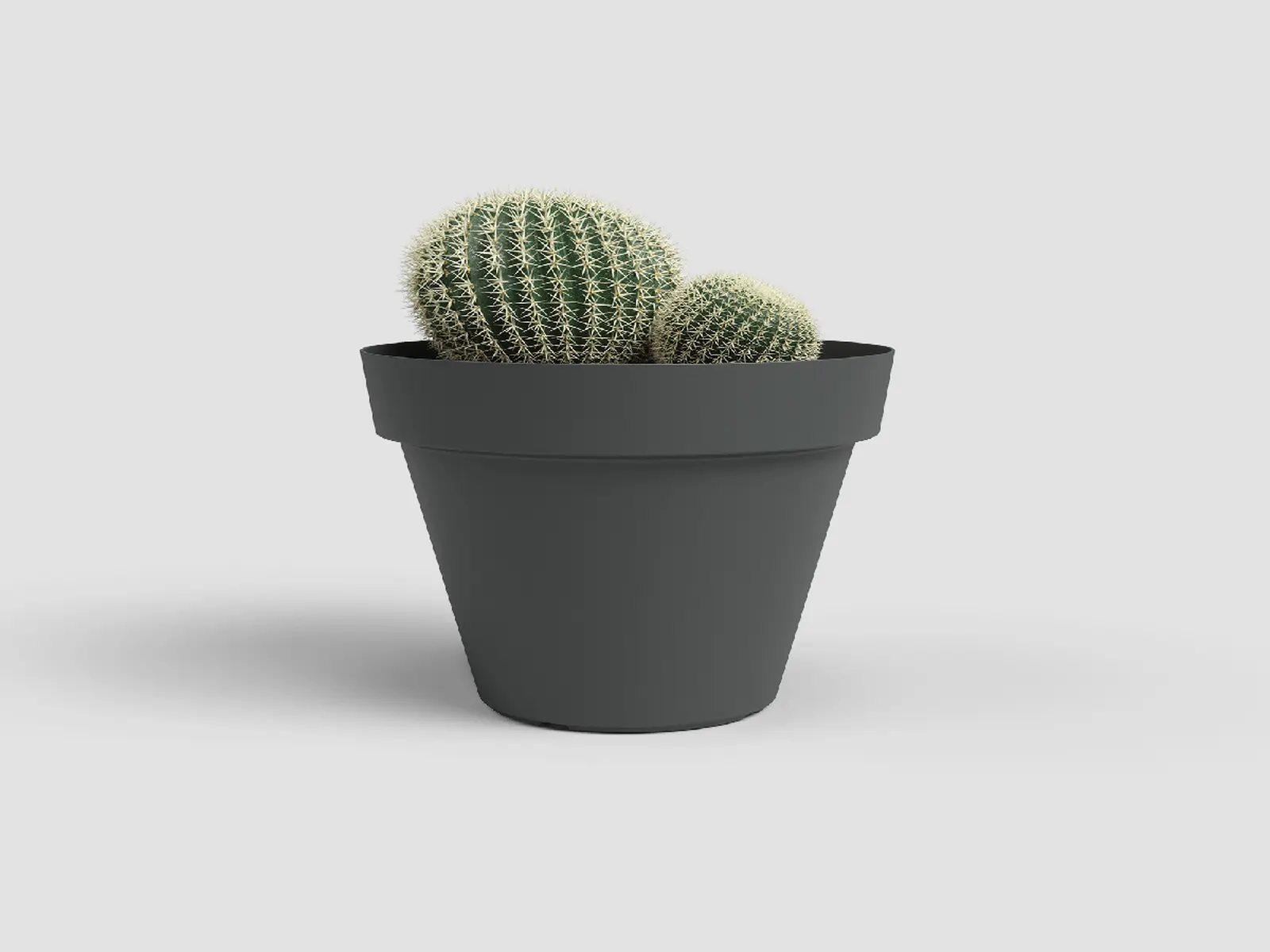 Květináč CAPRI, 18cm, plast, tm.šedá|ANTHRACITE|Artevasi