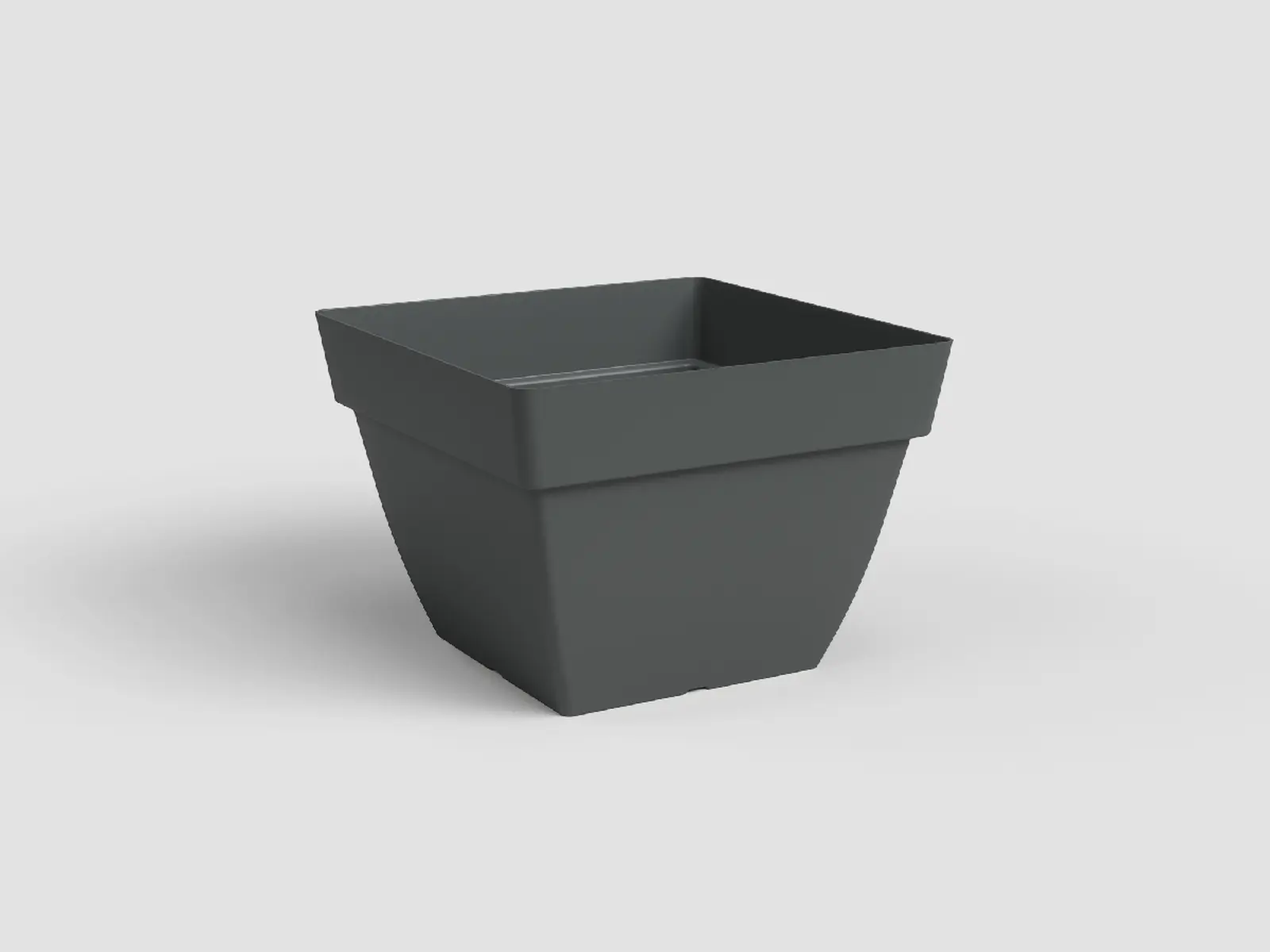 Květináč CAPRI, čtvercový, 40cm, plast, tm.šedá|ANTHRACITE|Artevasi