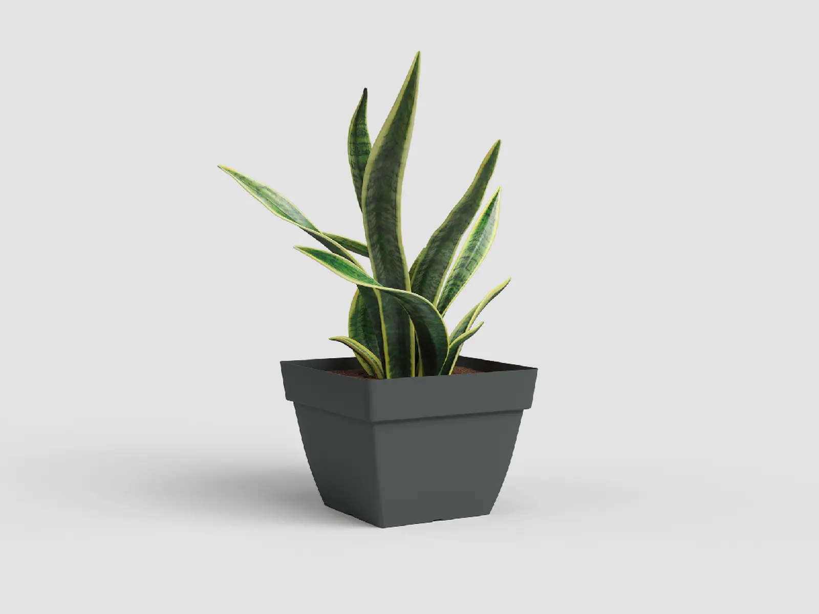 Květináč CAPRI, čtvercový, 40cm, plast, tm.šedá|ANTHRACITE|Artevasi
