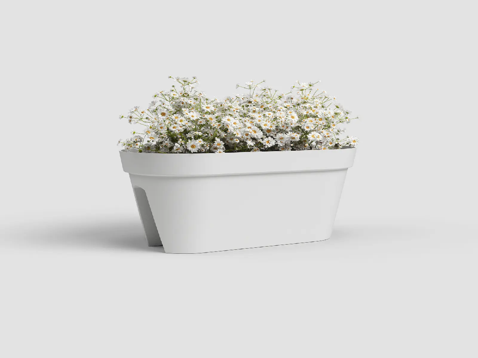Truhlík CAPRI, na zábradlí, 60cm, plast, bílá|WHITE|Artevasi
