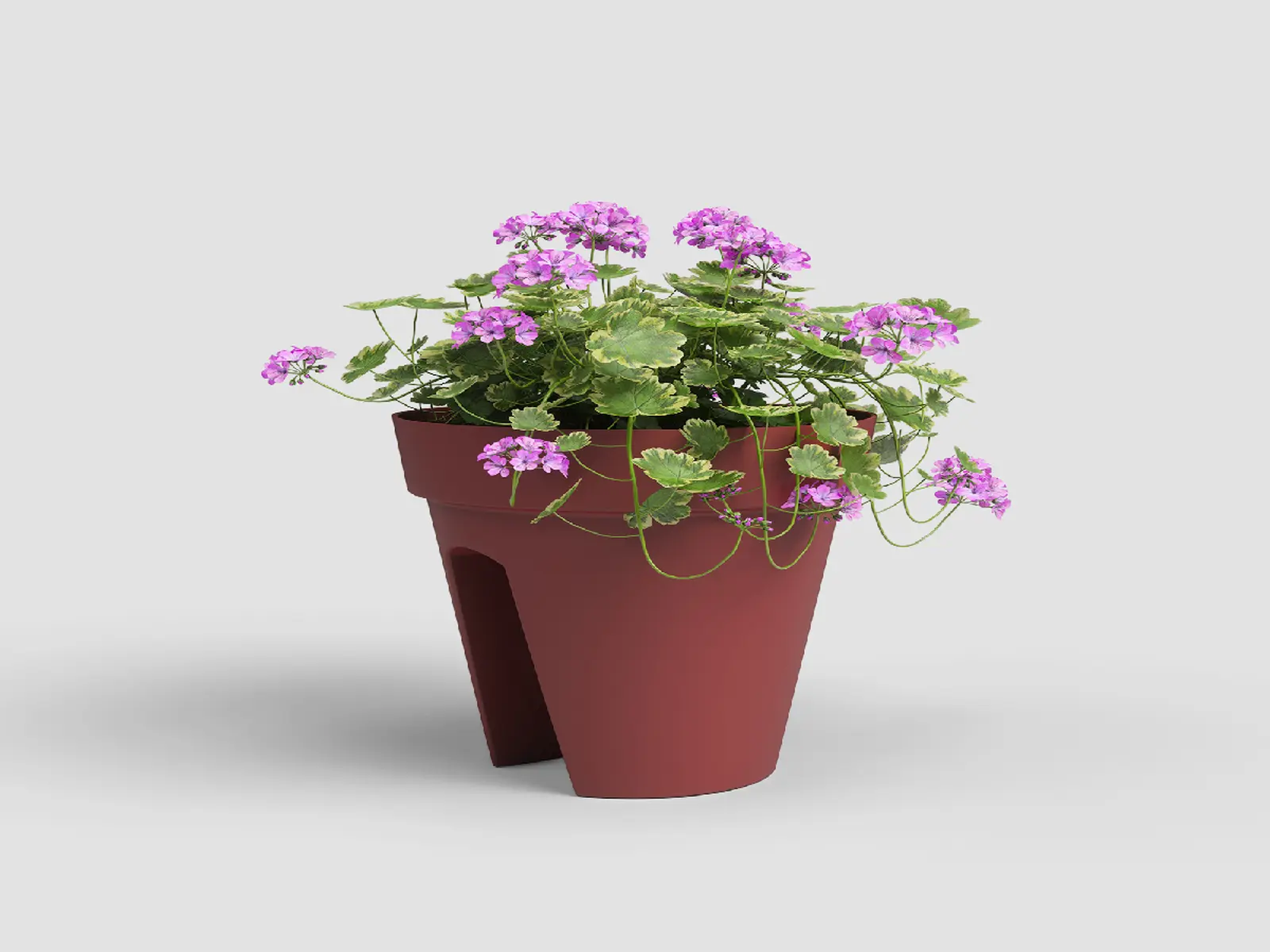 Květináč CAPRI, na zábradlí, 30cm, plast, červená|DARK RED|Artevasi
