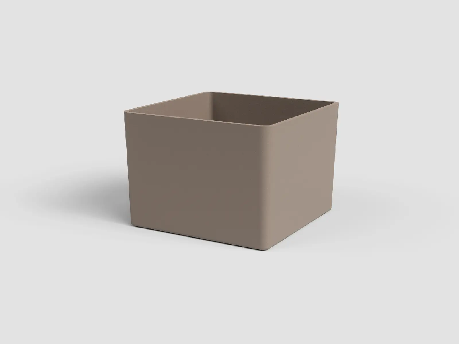Květináč OSLO, čtvercový, 17cm, plast, šedá|MATTE TAUPE|Artevasi
