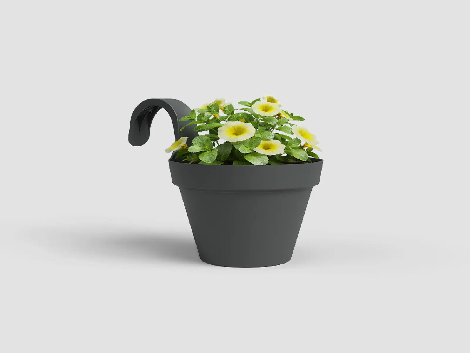 Květináč CAPRI, balkonový, 20cm, plast, tm.šedá|ANTHRACITE|Artevasi