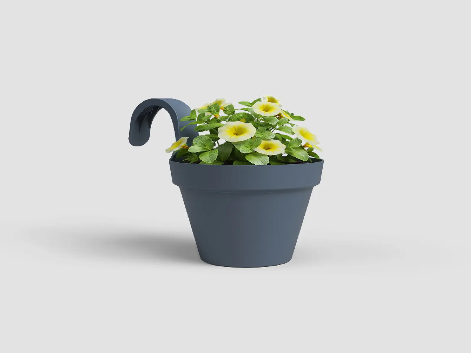 Květináč CAPRI, balkonový, 20cm, plast, modrá|SLATE BLUE|Artevasi