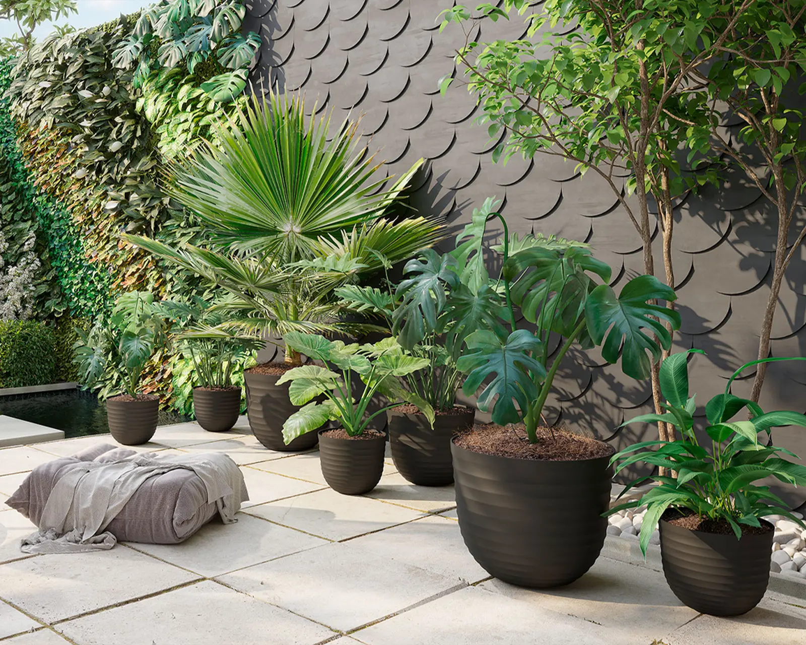 Květináč HAVANA, 30cm, plast, šedá|LIMESTONE GREY|Artevasi