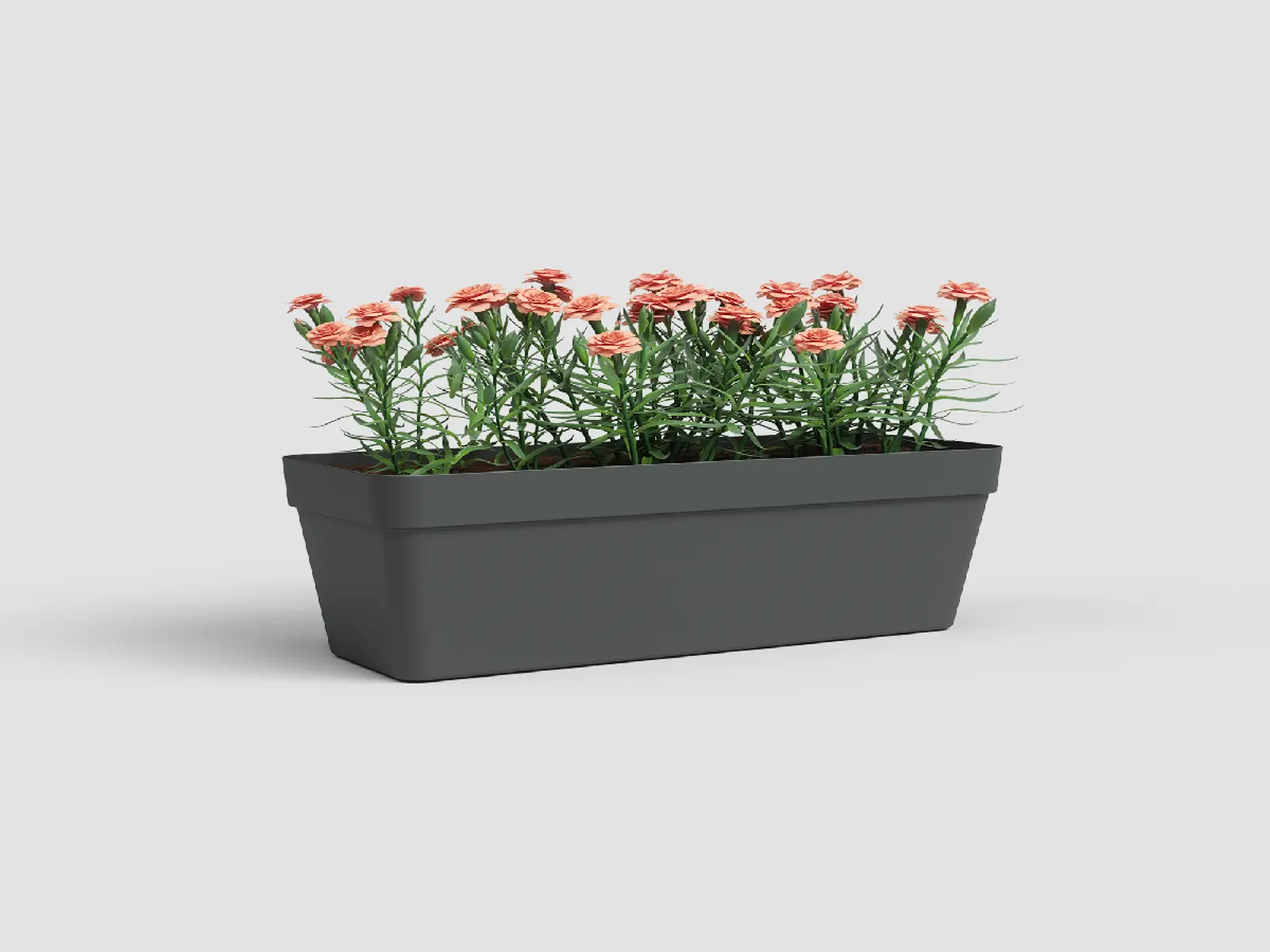 Truhlík CAPRI, se zásob. na vodu, 50cm, plast, tm.šedá|ANTHRACITE|Artevasi