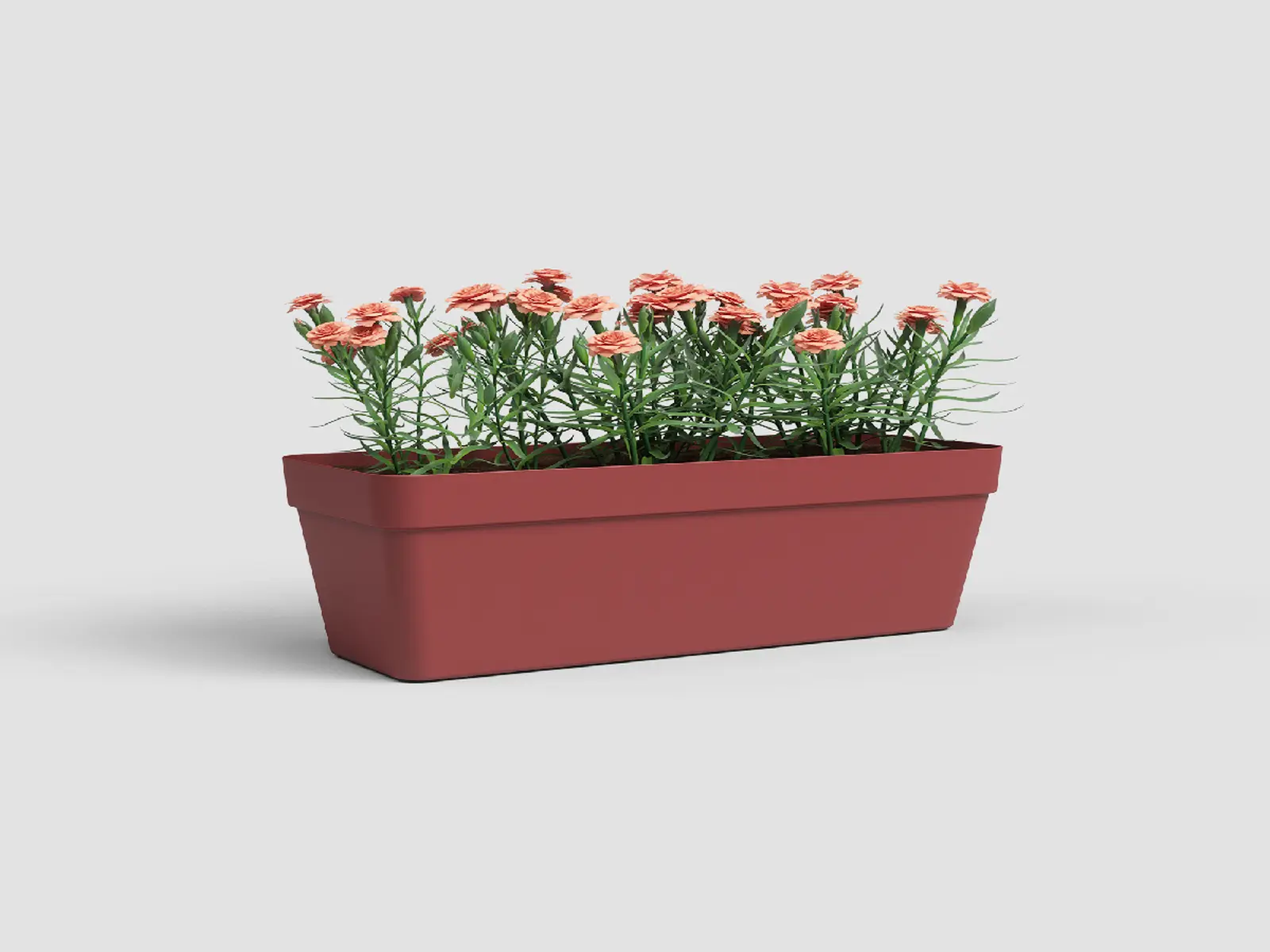 Truhlík CAPRI, se zásob. na vodu, 50cm, plast, červená|DARK RED|Artevasi