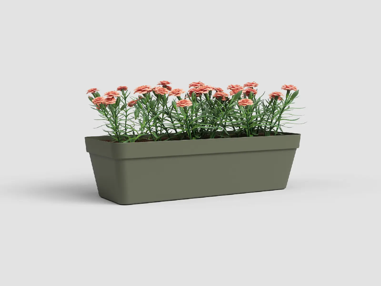 Truhlík CAPRI, se zásob. na vodu, 50cm, plast, zelená|DRY GREEN|Artevasi