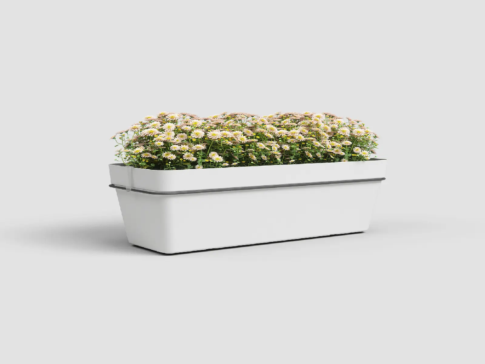 Truhlík CAPRI, závěsný, se zásob. na vodu, 50cm, plast, bílá|WHITE|Artevasi