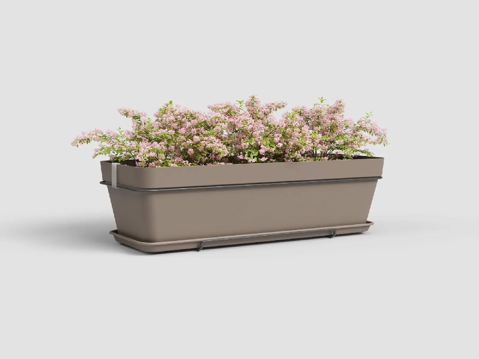 Truhlík CAPRI, závěsný, balkonový, 50cm, plast, šedá|MATTE TAUPE|Artevasi