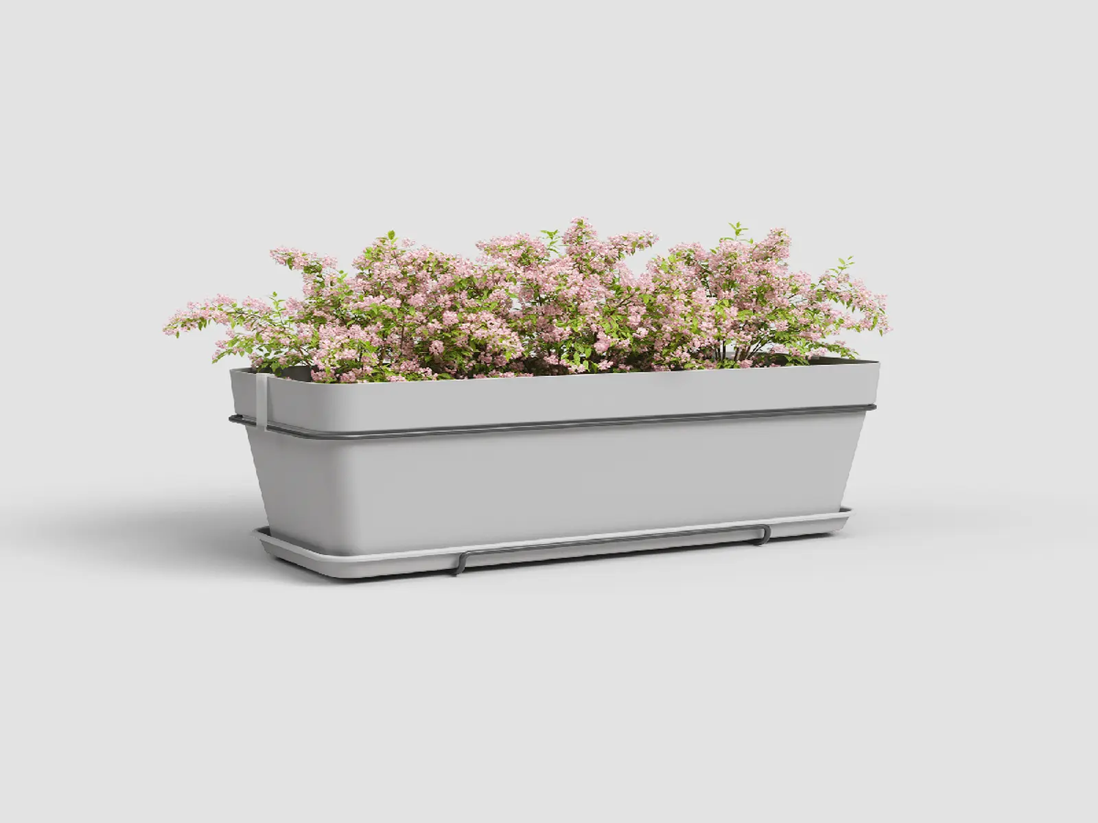 Truhlík CAPRI, závěsný, balkonový, 50cm, plast, sv.šedá|LIGHT GREY|Artevasi