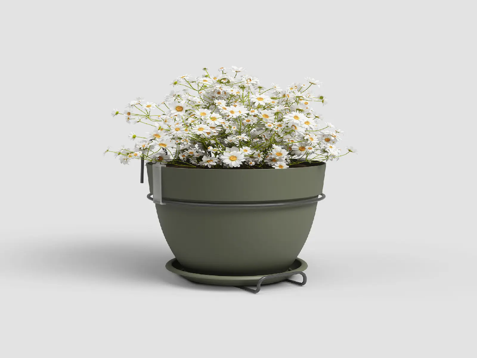 Květináč CAPRI, 20cm, plast, zelená|DRY GREEN|Artevasi