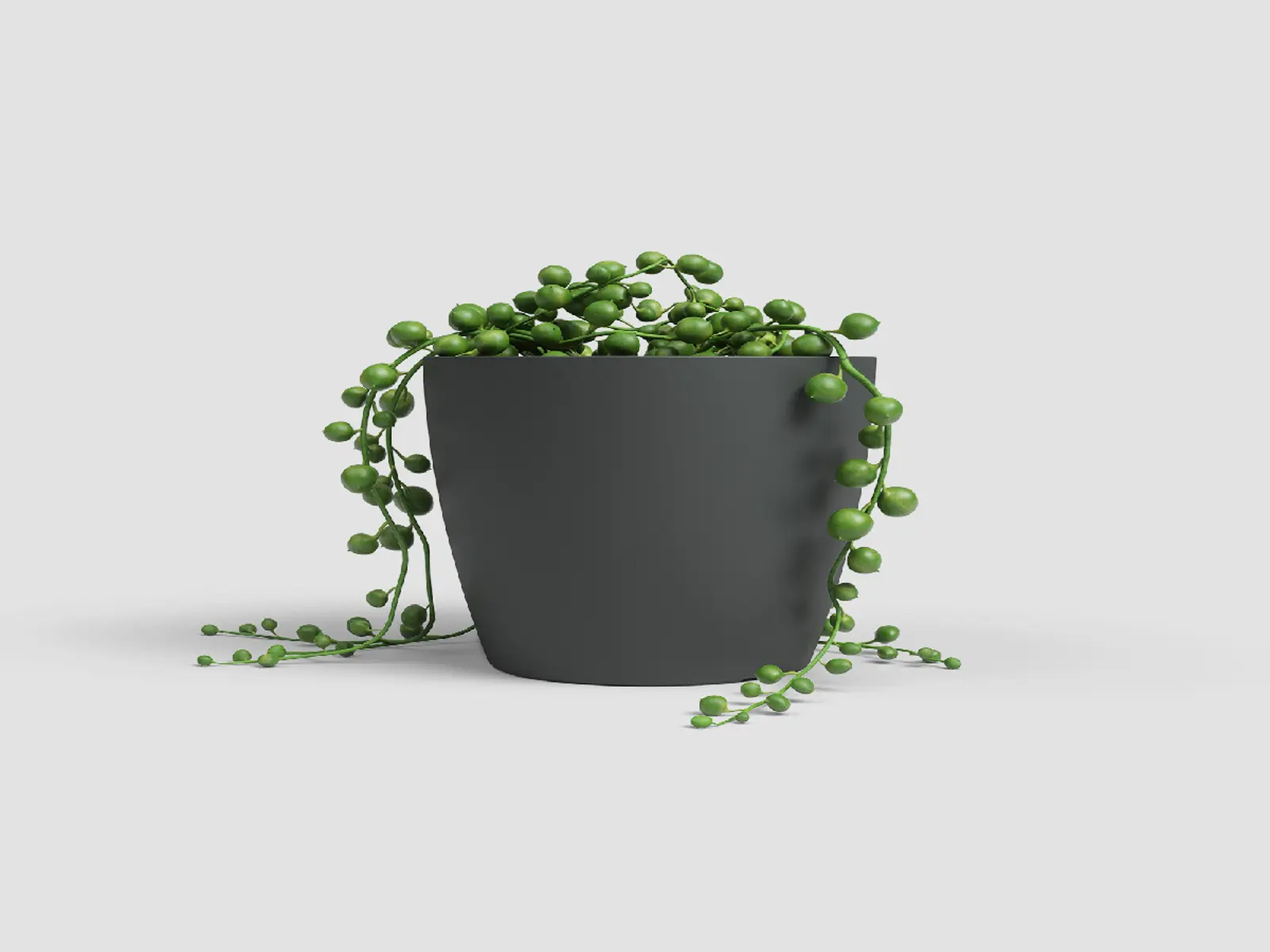 Květináč SAN REMO, 9cm, plast, tm.šedá|ANTHRACITE|Artevasi