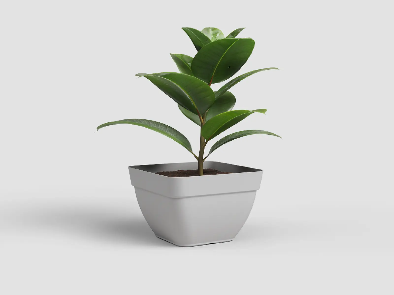 Květináč CAPRI, čtvercový, 37cm, plast, sv.šedá|LIGHT GREY|Artevasi
