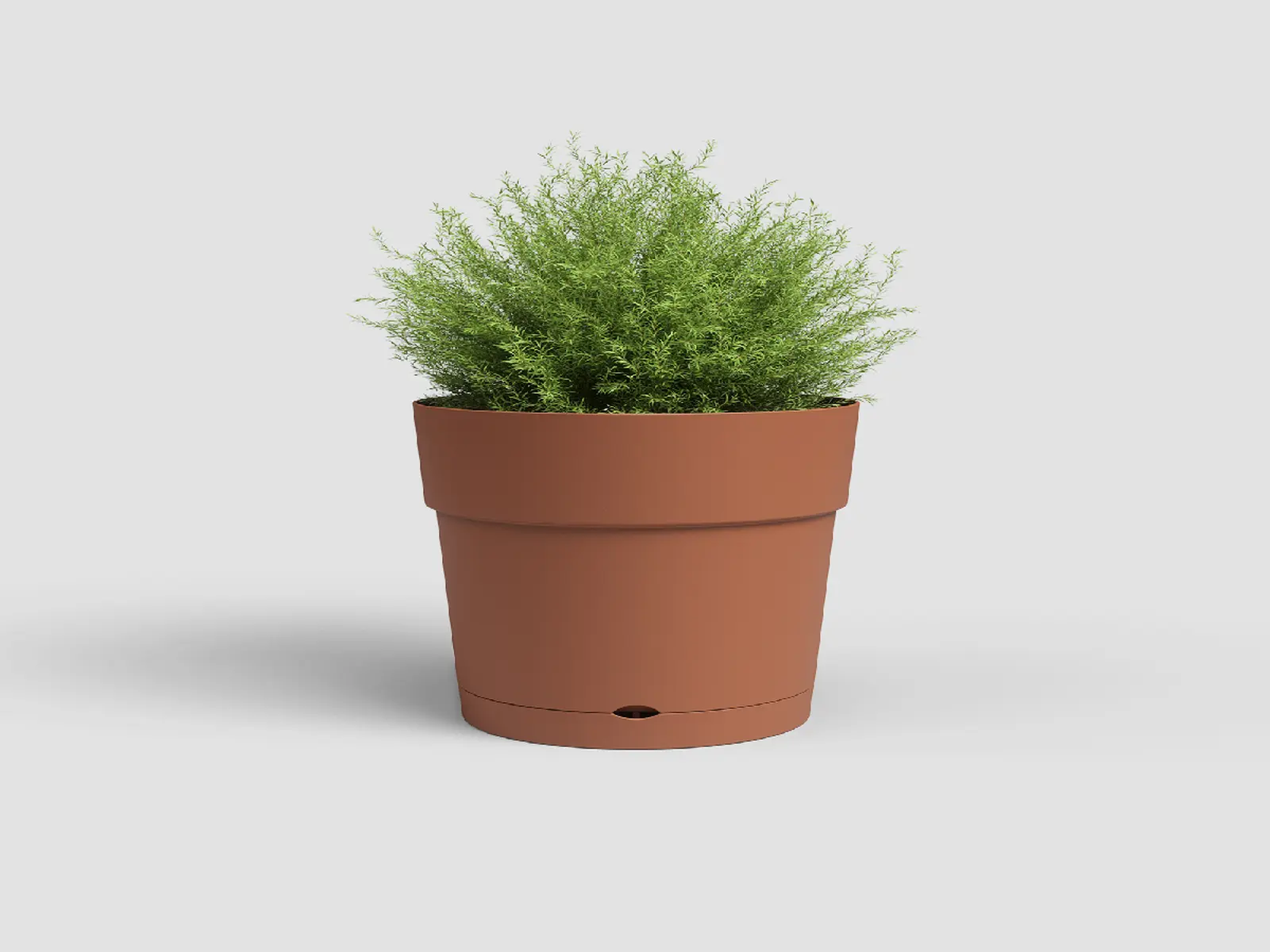 Květináč CAPRI, se zásob. na vodu, 25cm, plast, hnědá|TERRACOTTA|Artevasi