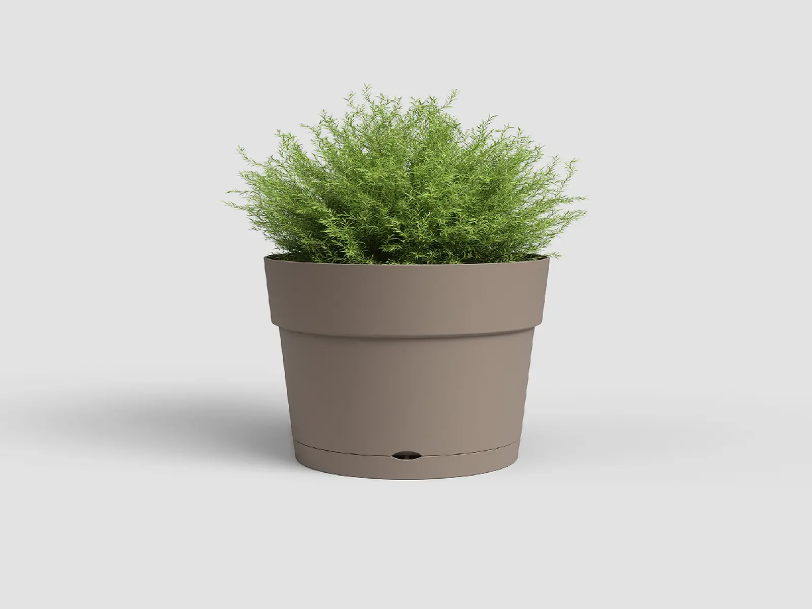 Květináč CAPRI, se zásob. na vodu, 25cm, plast, šedá|MATTE TAUPE|Artevasi