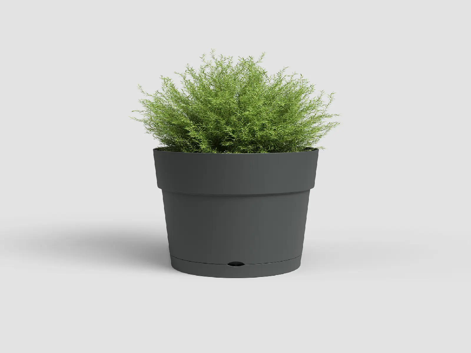 Květináč CAPRI, se zásob. na vodu, 35cm, plast, tm.šedá|ANTHRACITE|Artevasi