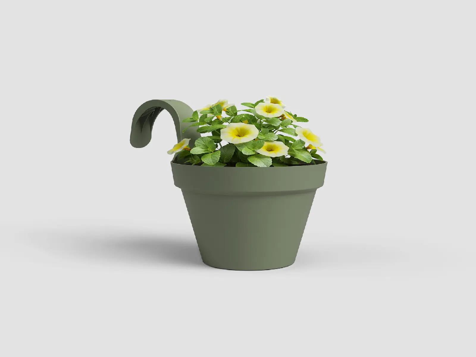 Květináč CAPRI, balkonový, 20cm, plast, zelená|ASH GREEN|Artevasi