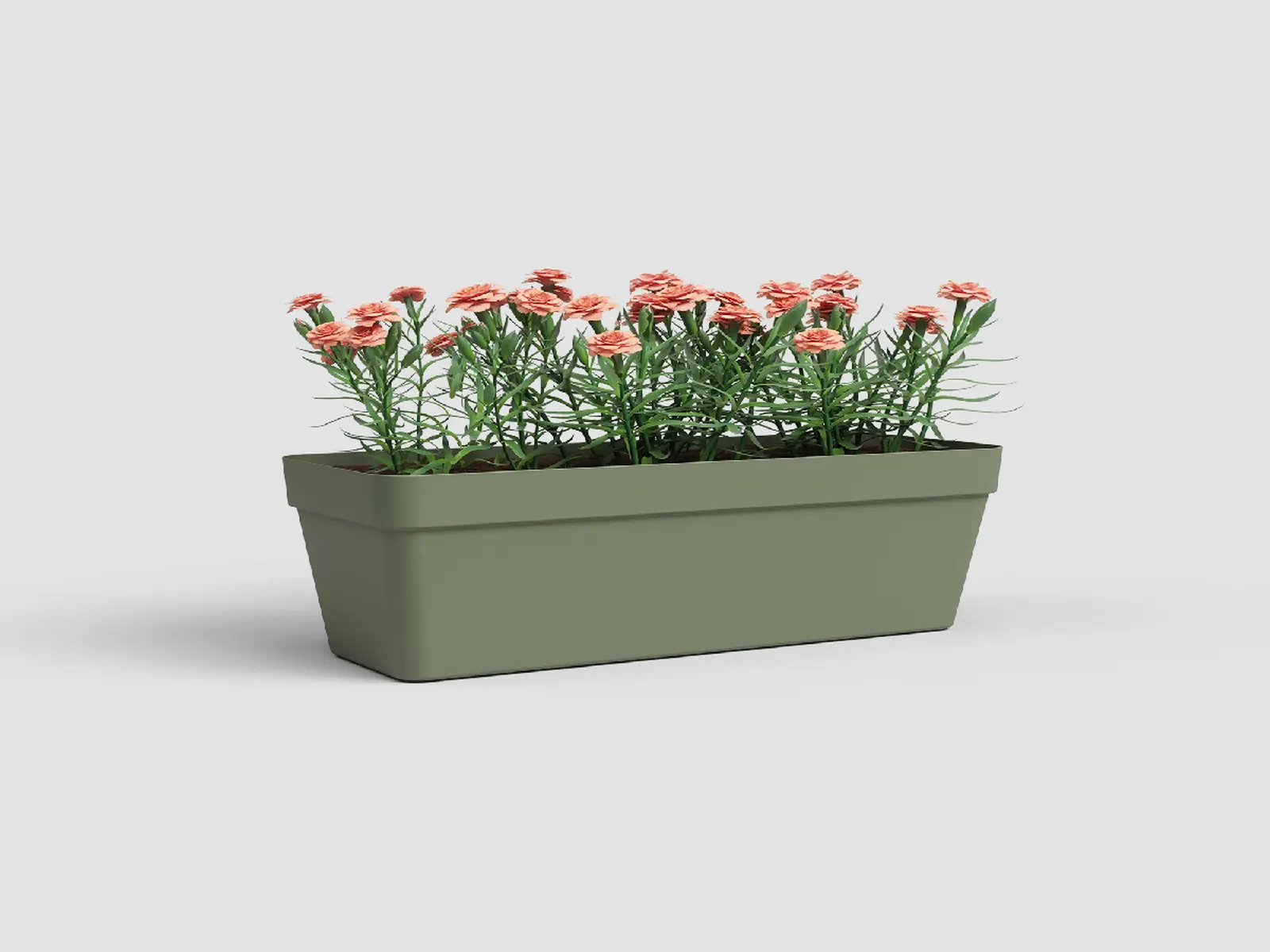 Truhlík CAPRI, se zásob. na vodu, 50cm, plast, zelená|ASH GREEN|Artevasi