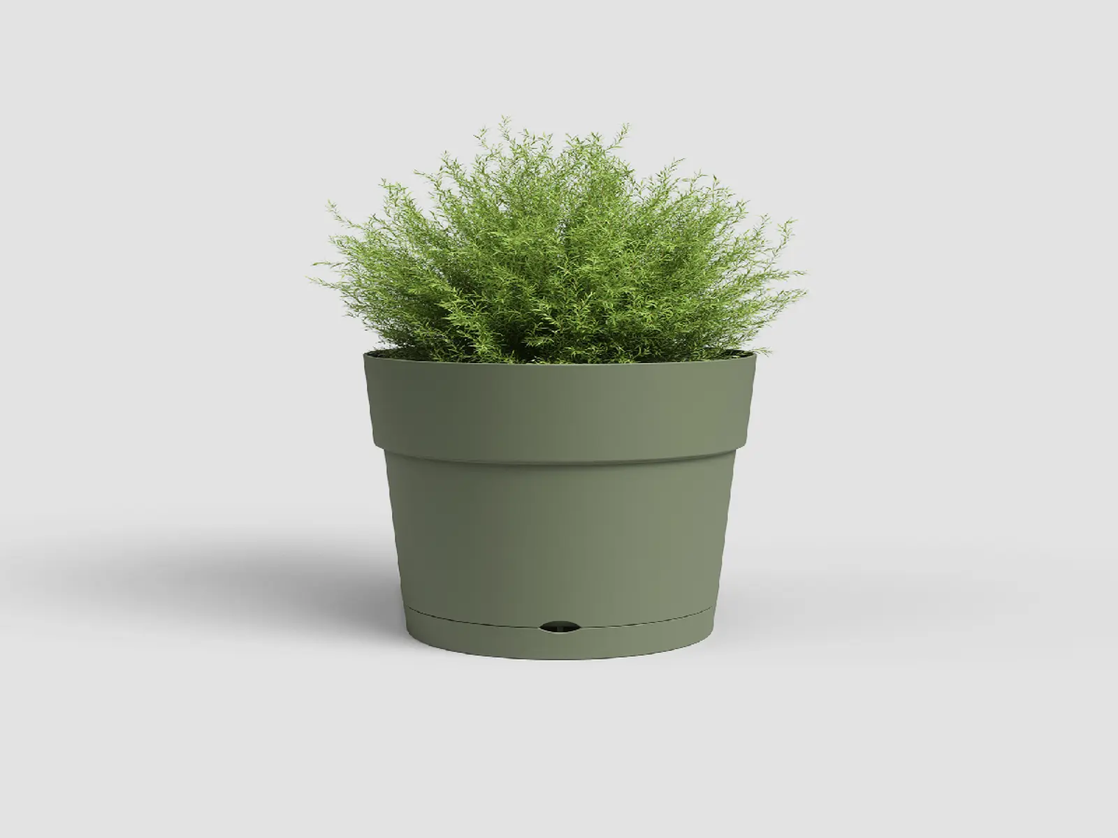Květináč CAPRI, se zásob. na vodu, 20CM, plast, zelená|ASH GREEN|Artevasi
