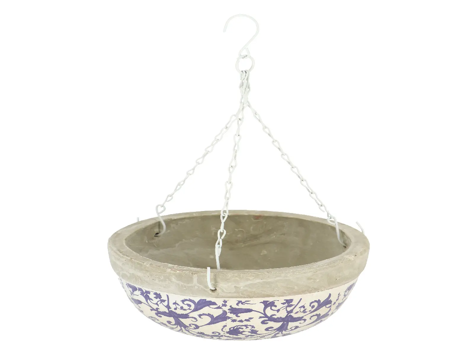 Závěsný koš AGED CERAMIC, modrobílá keramika, 2,4L/25,5cm|Esschert Design