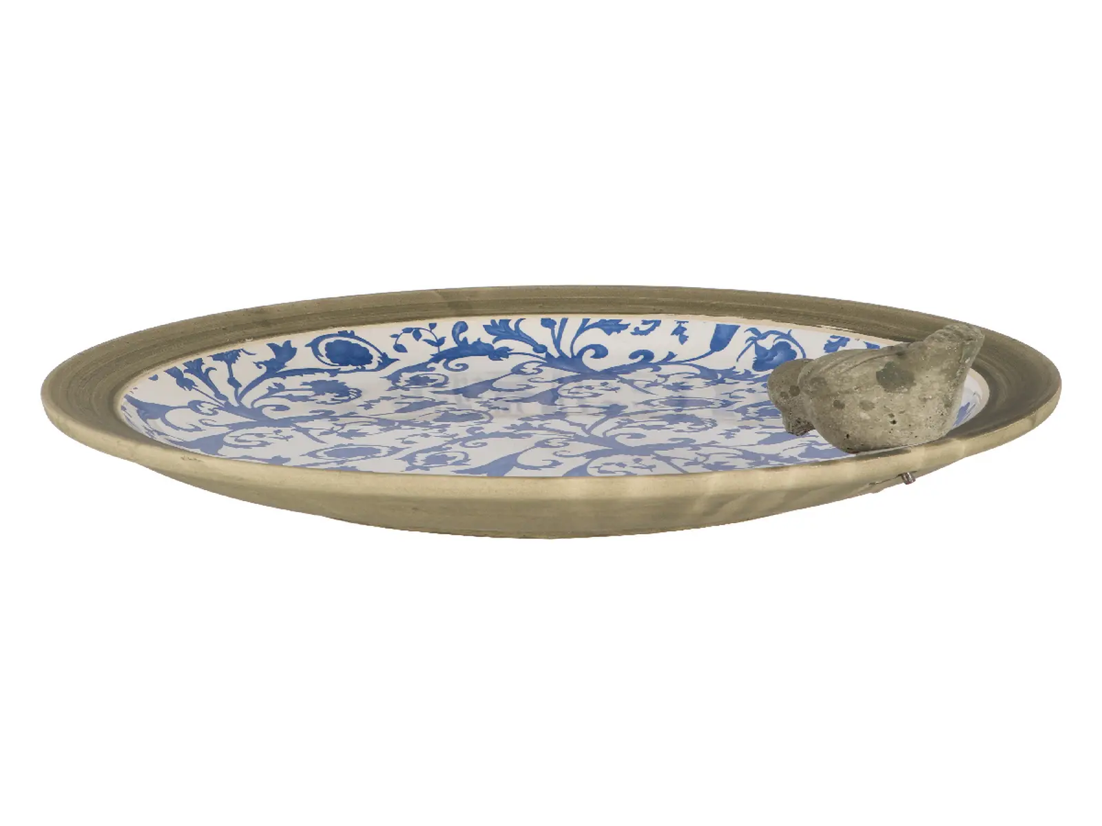Ptačí koupel/krmítko, modrobílá keramika AGED CERAMIC , 34 cm|Esschert Design