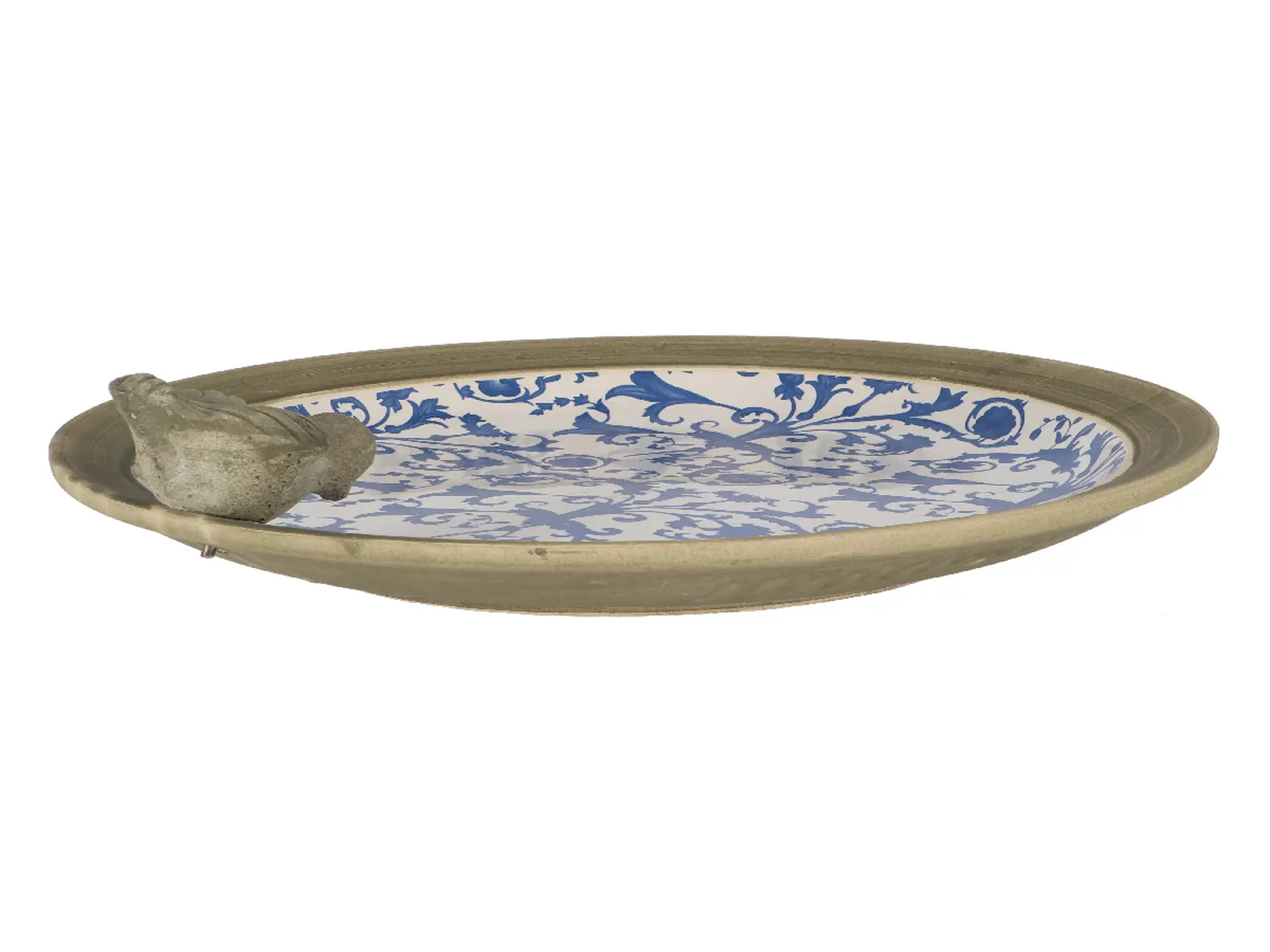 Ptačí koupel/krmítko, modrobílá keramika AGED CERAMIC , 34 cm|Esschert Design