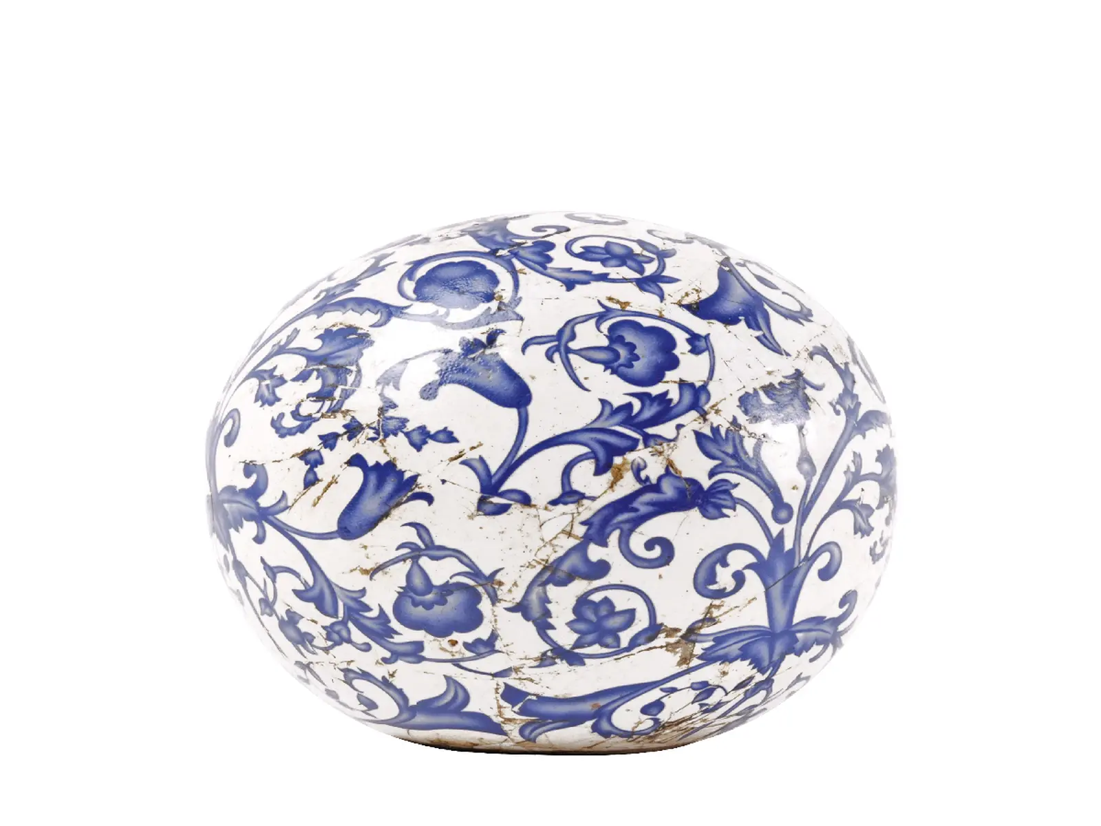 Koule pr.12 cm, modrobílá keramika AGED CERAMIC|Esschert Design