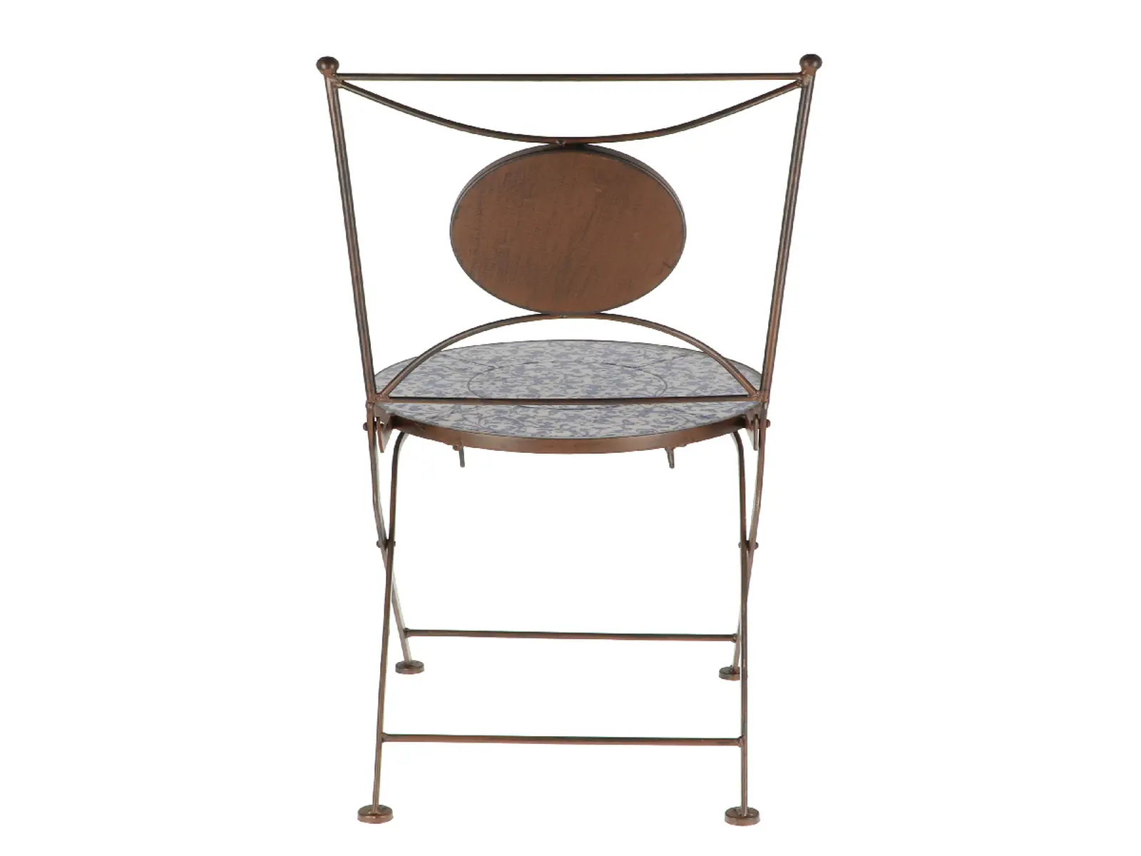 Židle, modrobílá keramika AGED CERAMIC , skládací, 89cm|Esschert Design