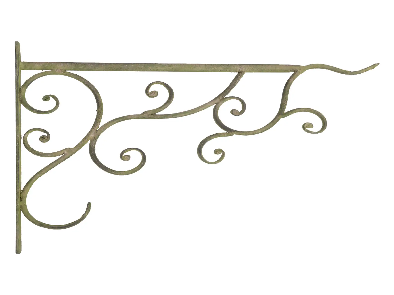 Konzolka AGED METAL na zeď, kov, zelená patina, 2x34x26cm (DOPRODEJ)|Esschert Design