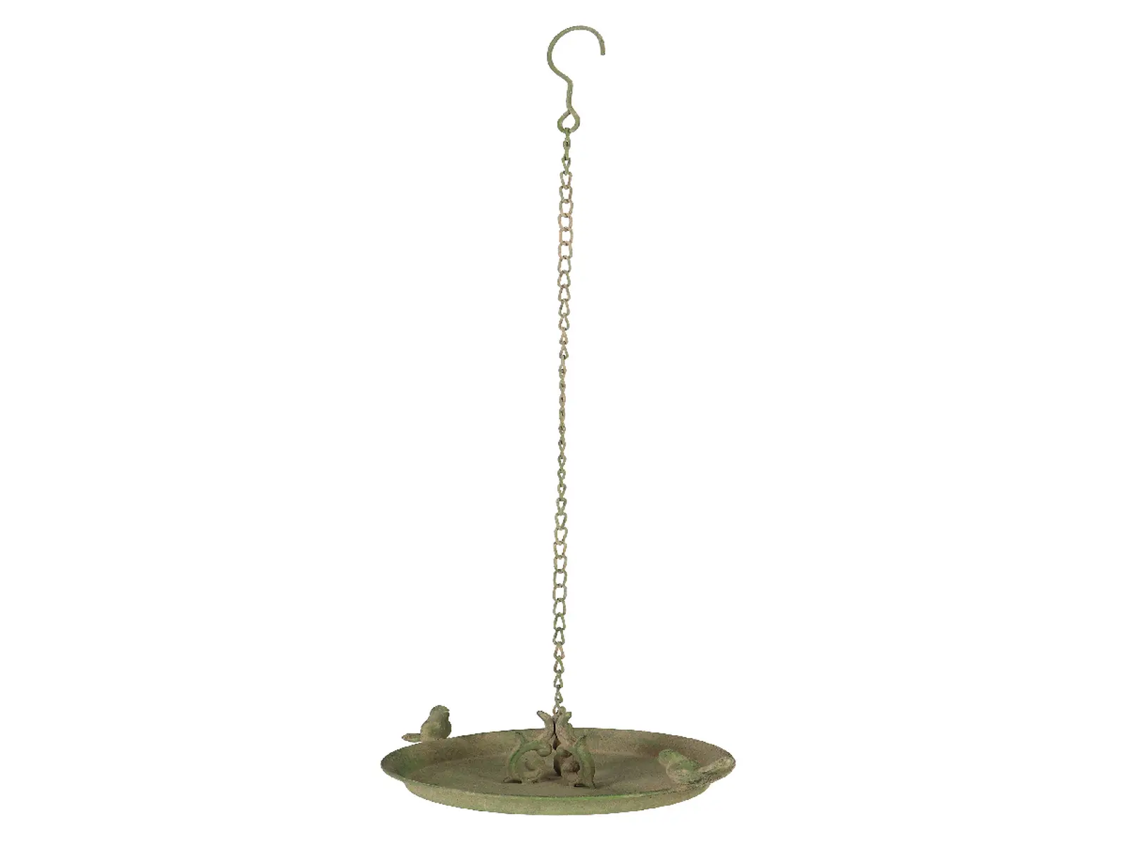 Závěsné pítko AGED METAL se 2-ma ptáčky, kov, zelená patina, 24 x 24 x 8 cm (DOPRODEJ)|Esschert Design