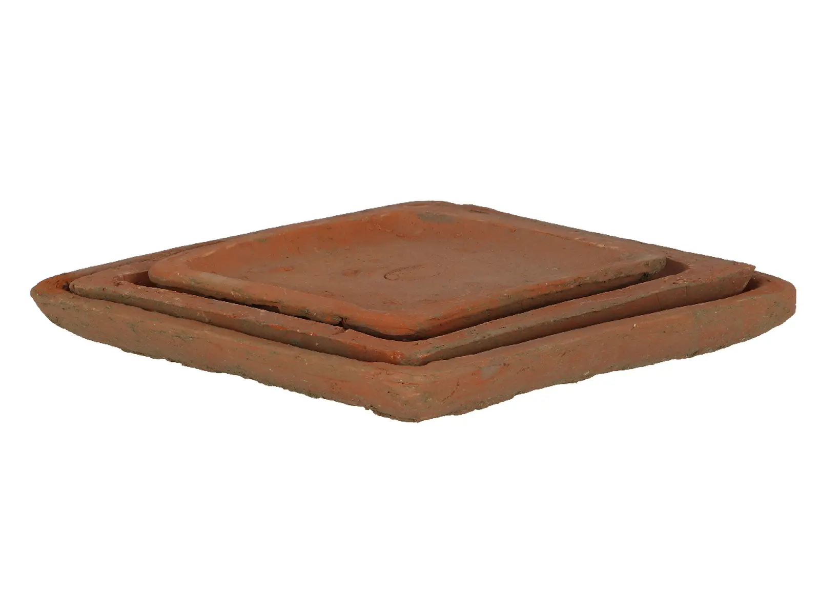 Sada tří hranatých misek pod květináč ESSCHERT´S GARDEN Robert & Stevens Potters, SINCE 1875 TERRACOTTA z terakoty|Esschert Design