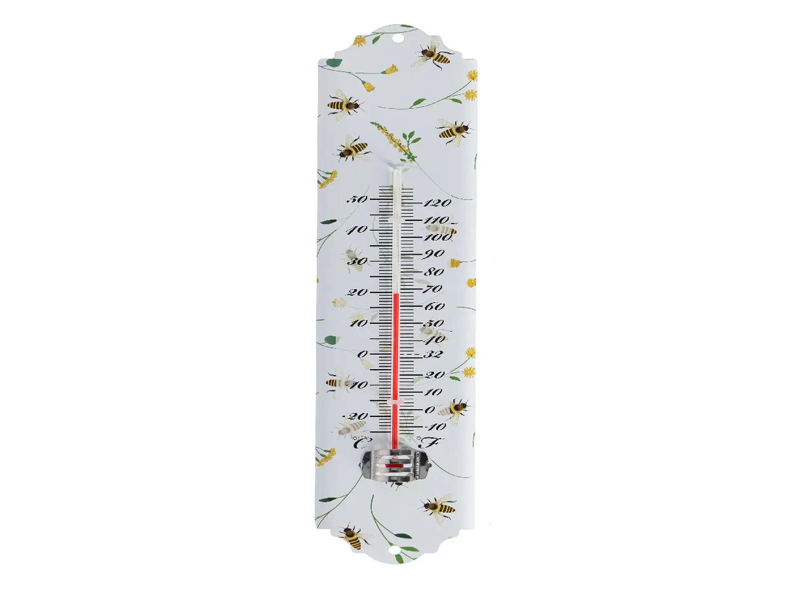 Teploměr s potiskem Včelka BEE, 30cm, bílá|Esschert Design