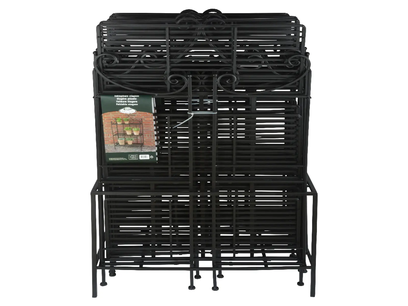 Etažér ESSCHERT´S GARDEN skládací, černá, 3 patra, 60x30,5x113 cm|Esschert Design