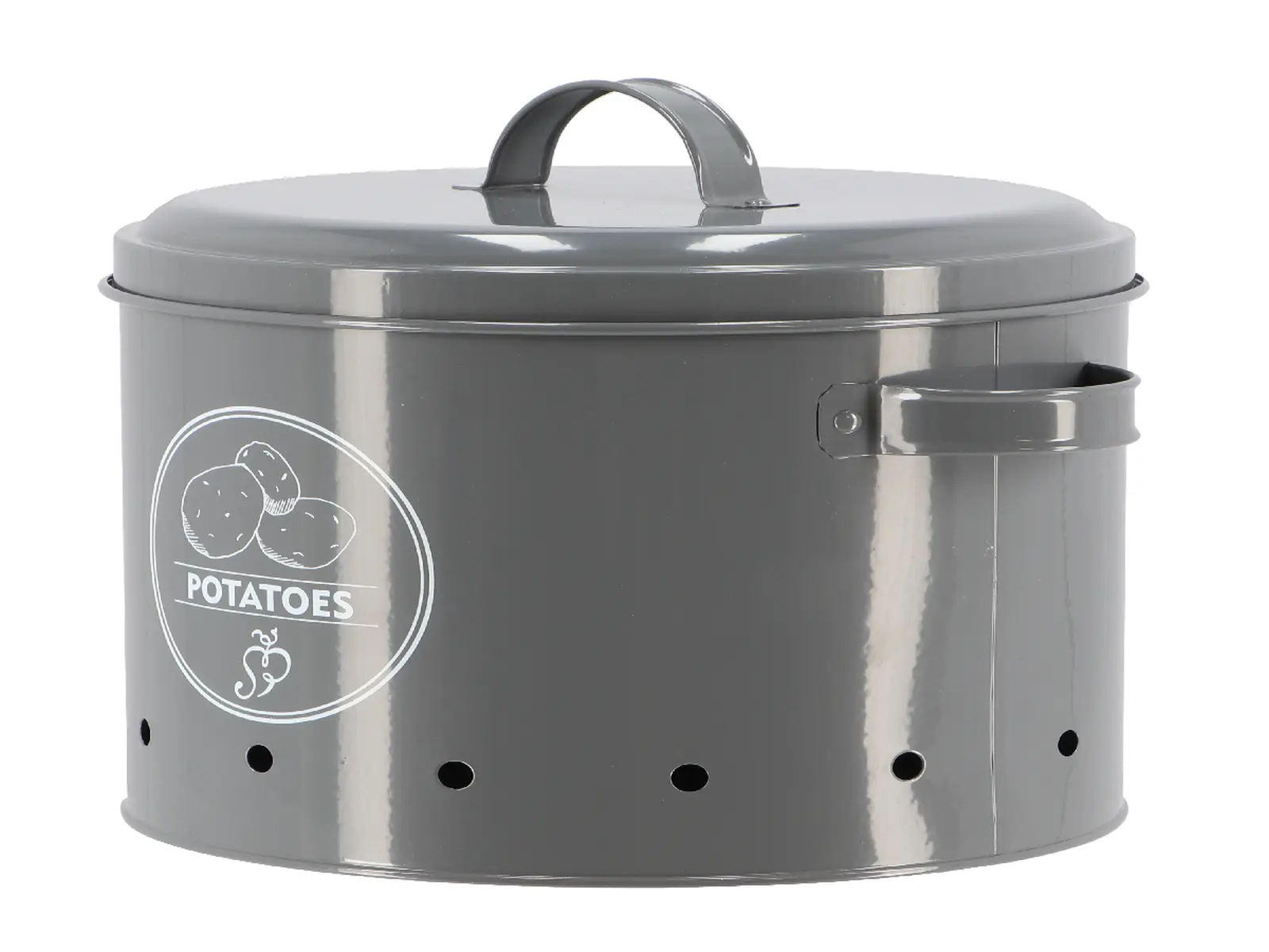 Dóza SECRETS DU POTAGER na BRAMBORY, velikost: 6 L, barva: šedá|antracit|Esschert Design