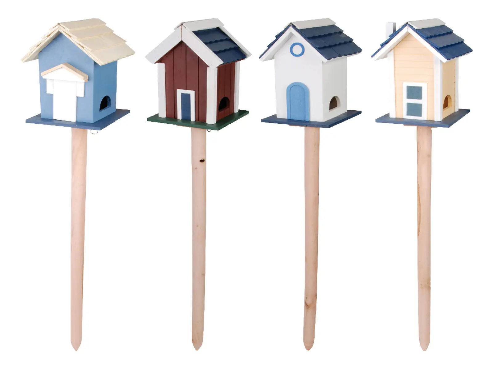 Krmítko pro ptáčky DOMEČEK SCANDI, 114cm, modrá(1)/hnědá(2)/bílá(3)/béž(4) (DOPRODEJ) (balení obsahuje 4 kusy!)|Esschert Design