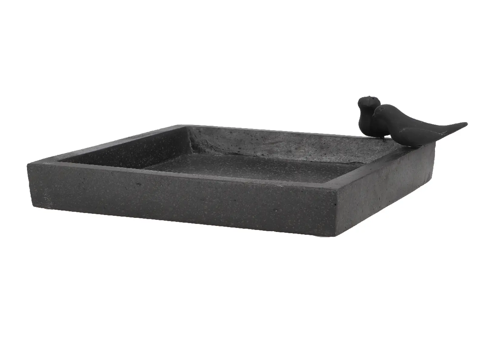 Pítko pro ptáky TERAZZO, granitové, 32x12,5cm, černá|Esschert Design