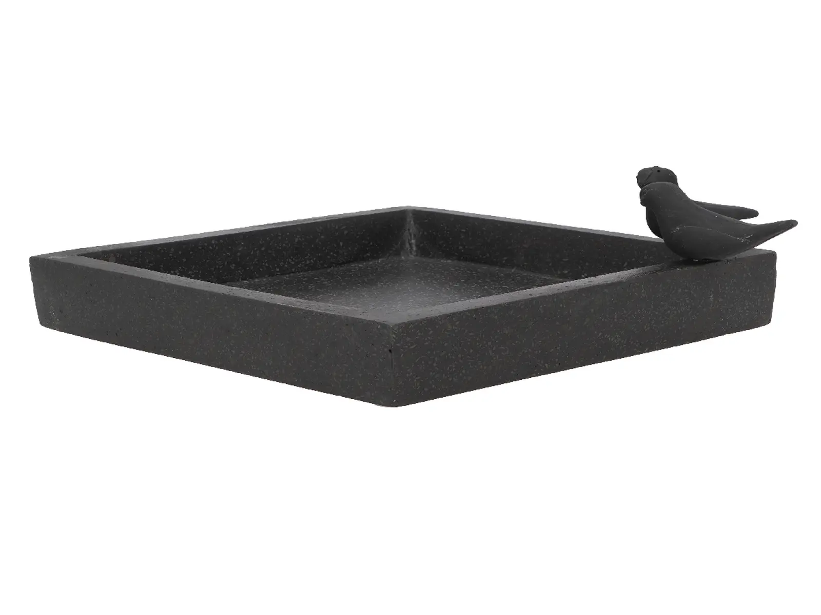 Pítko pro ptáky TERAZZO, granitové, 32x12,5cm, černá|Esschert Design
