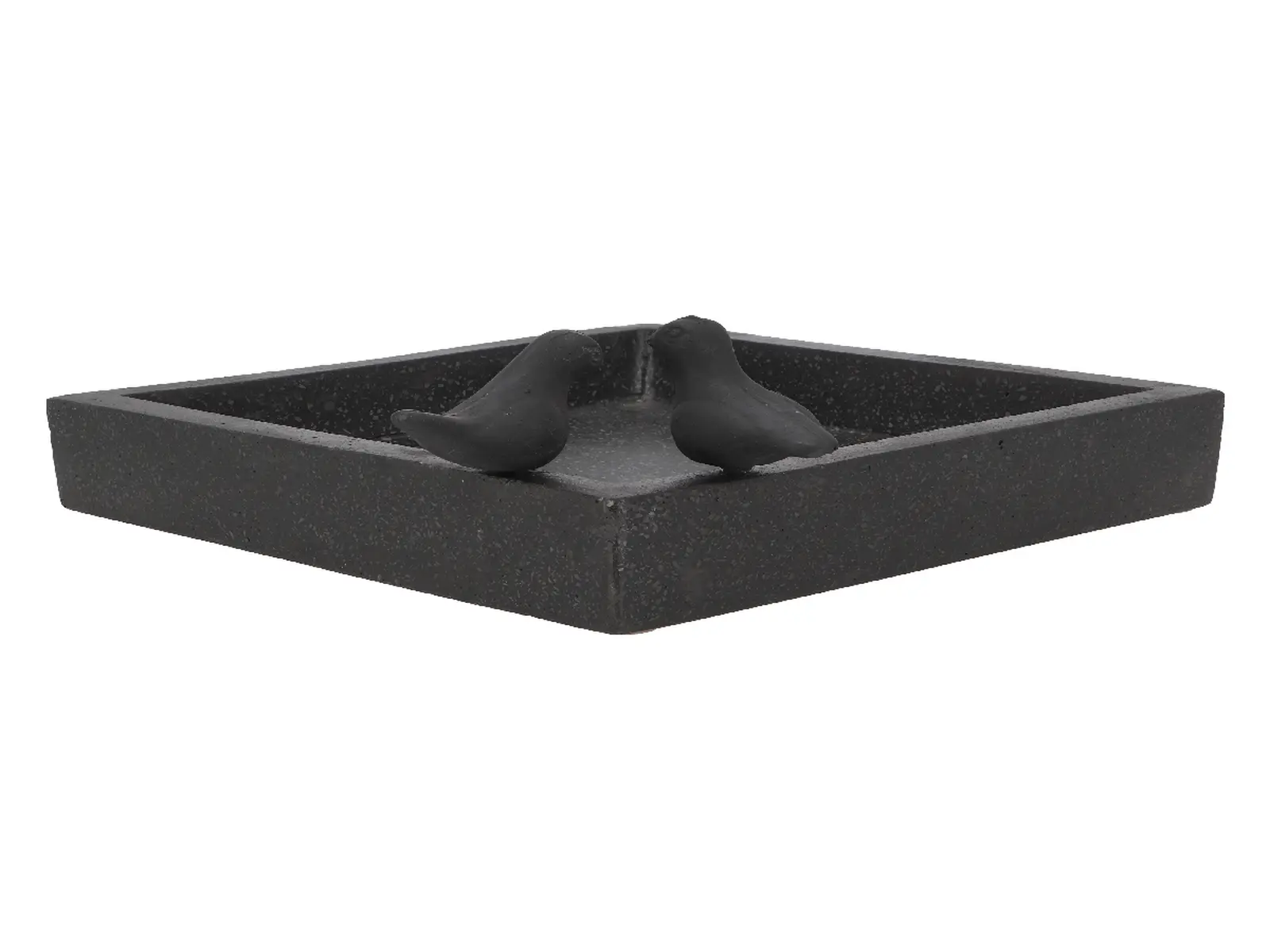 Pítko pro ptáky TERAZZO, granitové, 32x12,5cm, černá|Esschert Design