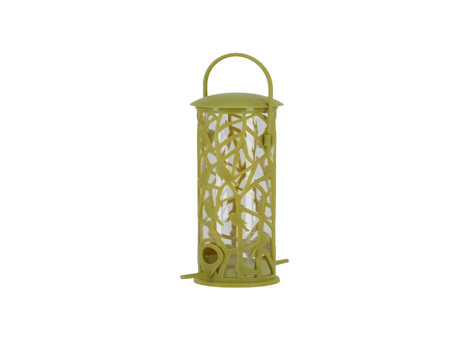 Krmítko závěsné na semena CHIFFCHAFF s bidýlkem, zelená (DOPRODEJ)|Esschert Design