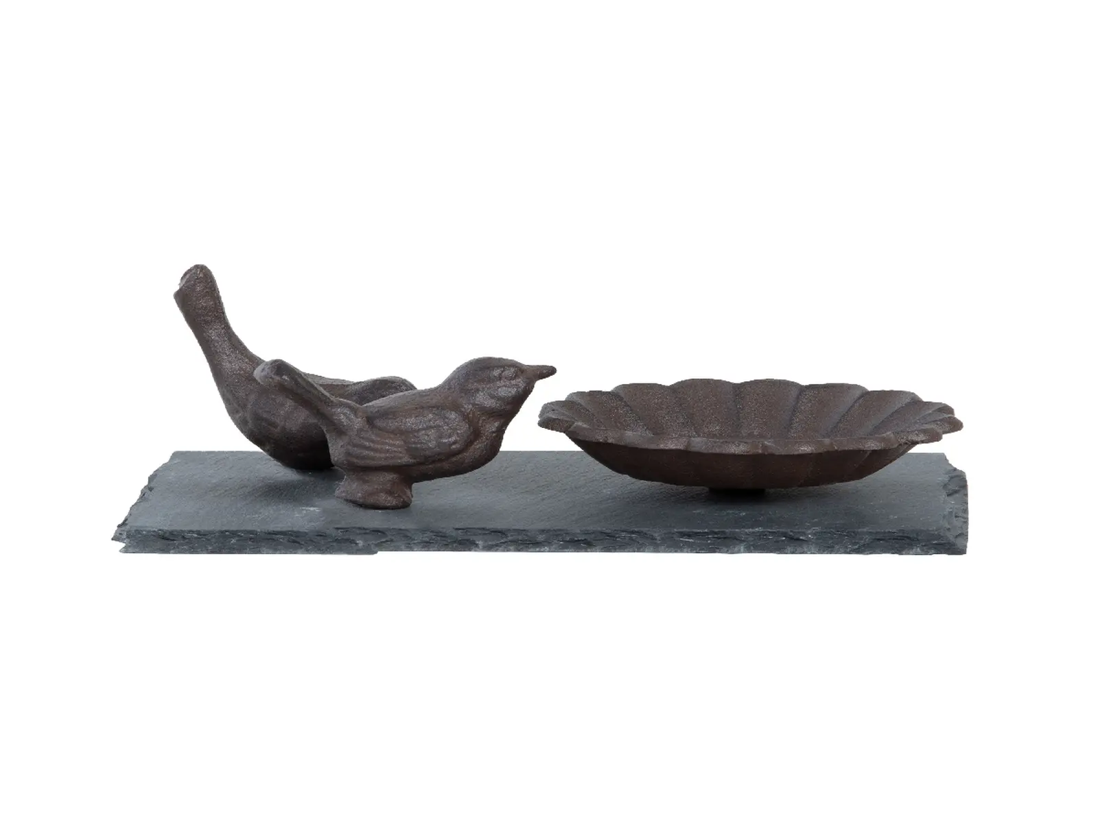 Pítko/koupel pro ptáčky PTÁČEK/MOTÝL, 20x12cm, litina (DOPRODEJ)|Esschert Design
