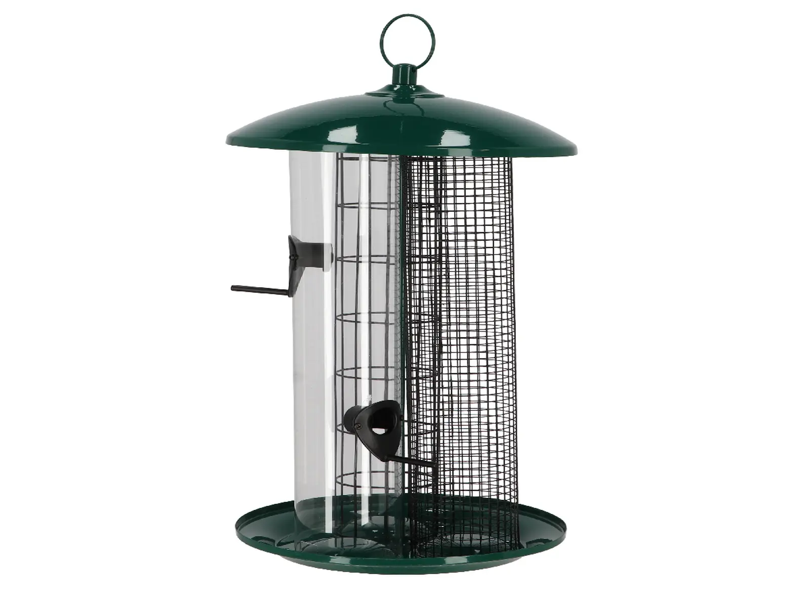 Krmítko KOMBI na semínka/oříšky/loj. koule s dávkovačem XXL, tm. Zel., pr.?x?cm|Esschert Design