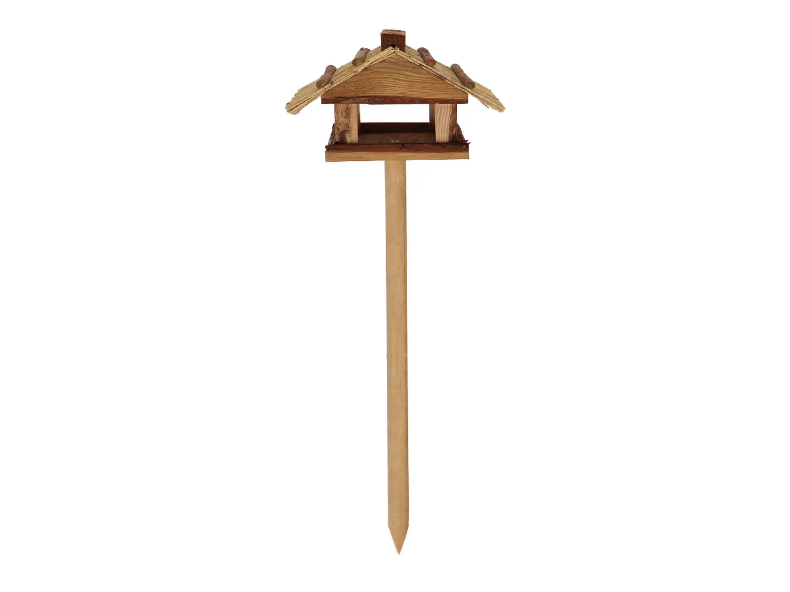 Krmítko pro ptáčky BEST FOR BIRDS na noze, dřevěné se slaměnou střechou, 26,5 x 29 x 113 cm|Esschert Design