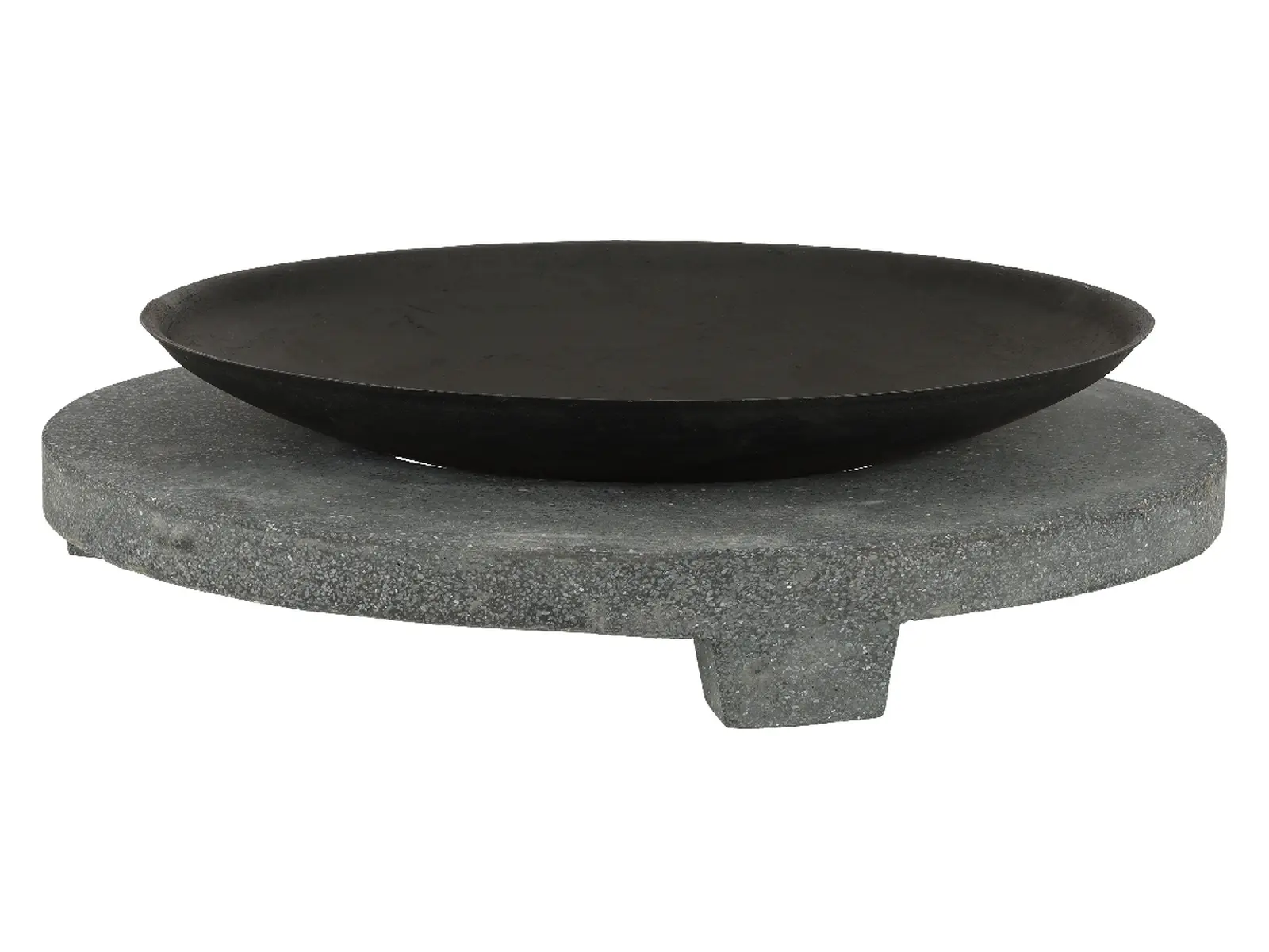 Ohniště FANCY FLAMES na granitovém kruhu, 68x68x23cm, černá, 64kg|Esschert Design