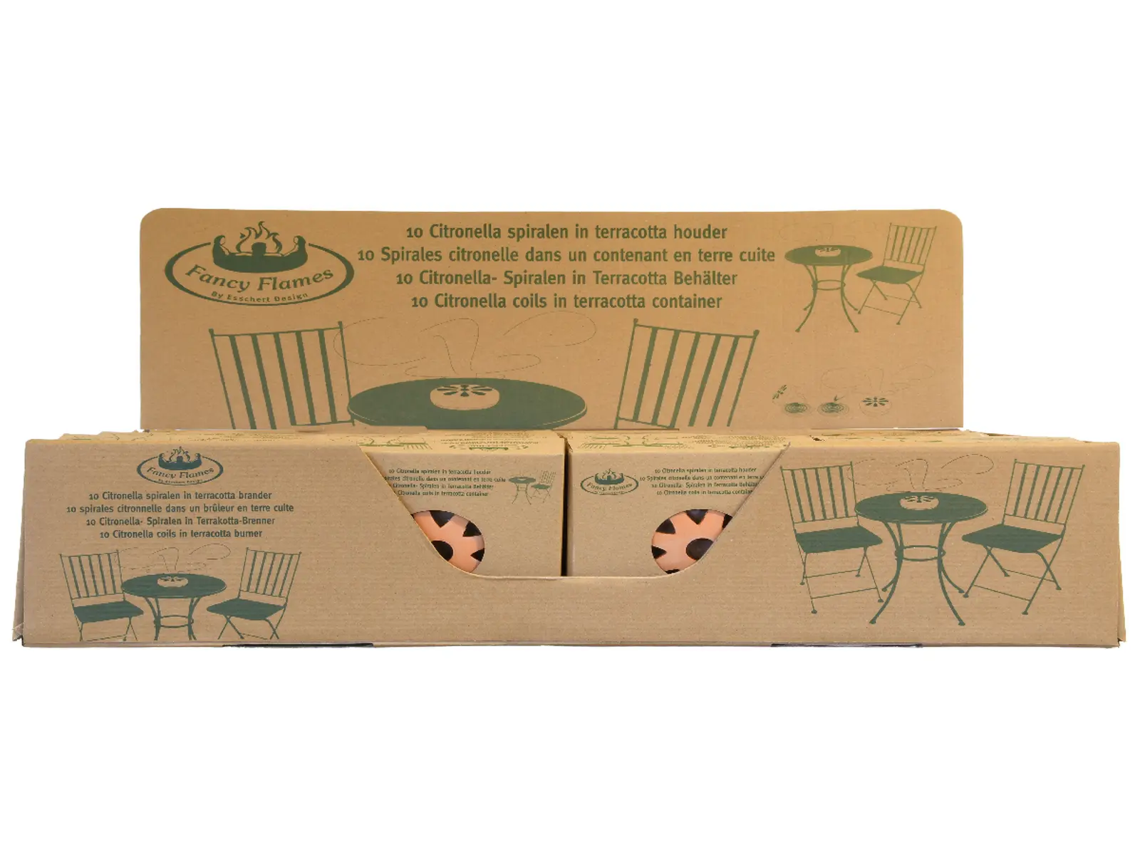 Odpuzovač komárů TERRACOTTA citronela, terakota, přírodní, 15x15x6cm|Esschert Design