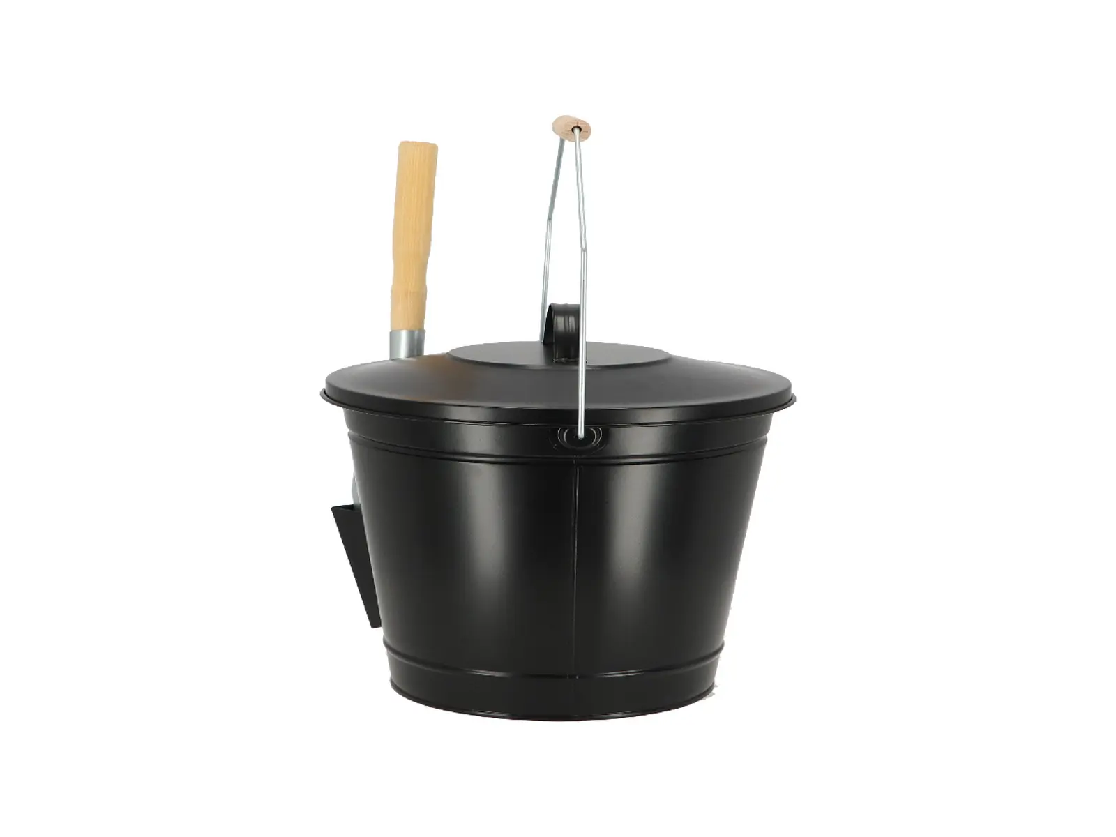 Nádoba na popel s lopatkou FANCY FLAMES, 14L, ocel, černá|Esschert Design