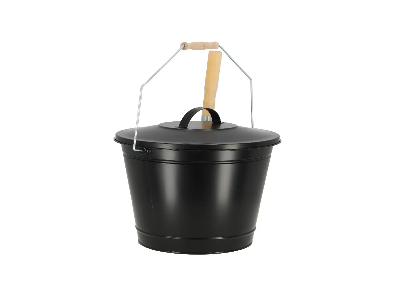Nádoba na popel s lopatkou FANCY FLAMES, 14L, ocel, černá|Esschert Design