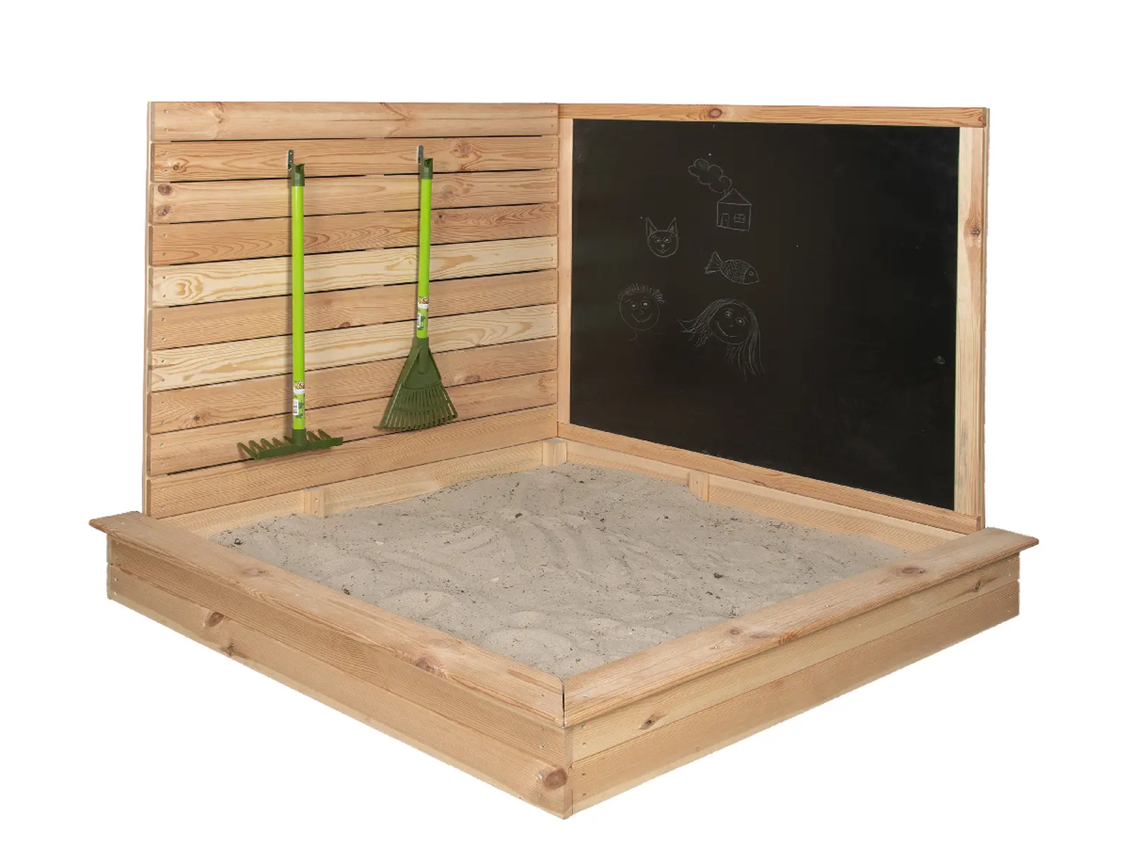 Pískoviště rohové s tabulí 100% FSC, 115x115x115cm, 23kg|Esschert Design