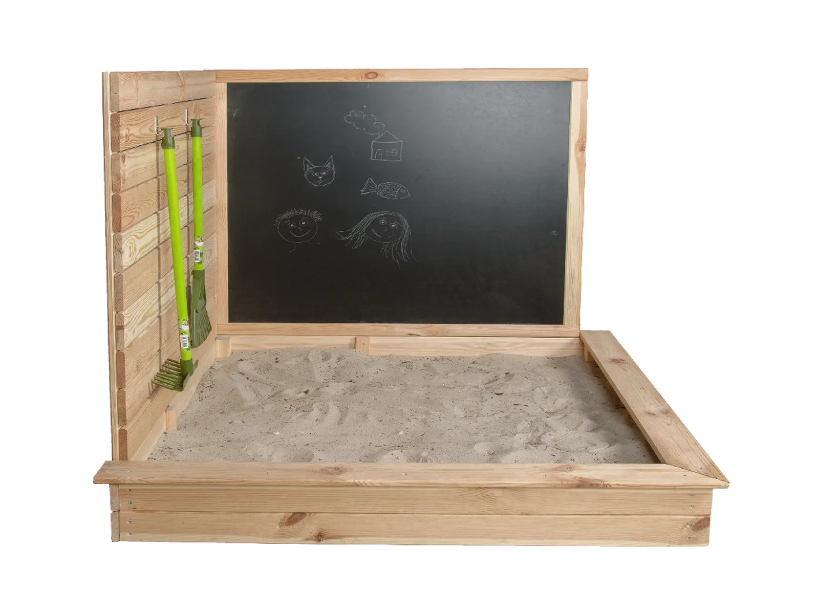 Pískoviště rohové s tabulí 100% FSC, 115x115x115cm, 23kg|Esschert Design
